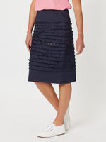 Charlie Cotton Twill Stretch Skirt - Navy