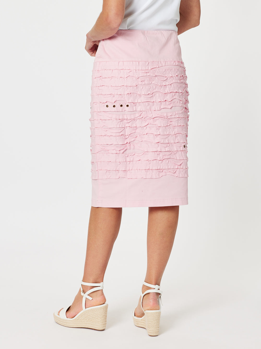 Charlie Stitched Detail Skirt - Pink