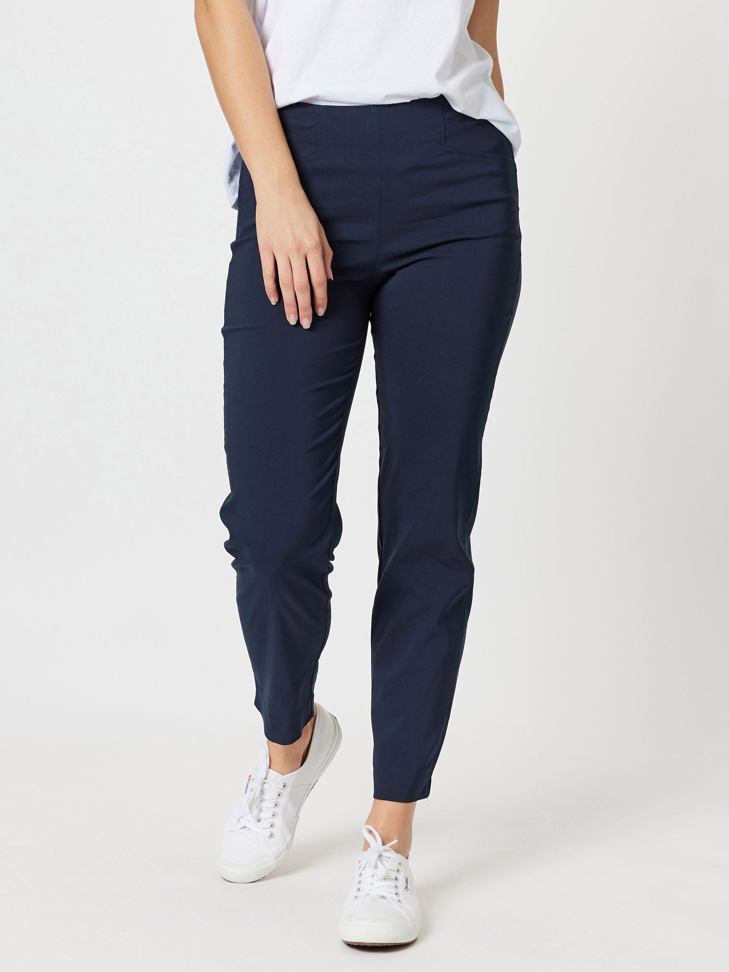 Black High Waisted Skinny Trousers in Stretch | Simply Be