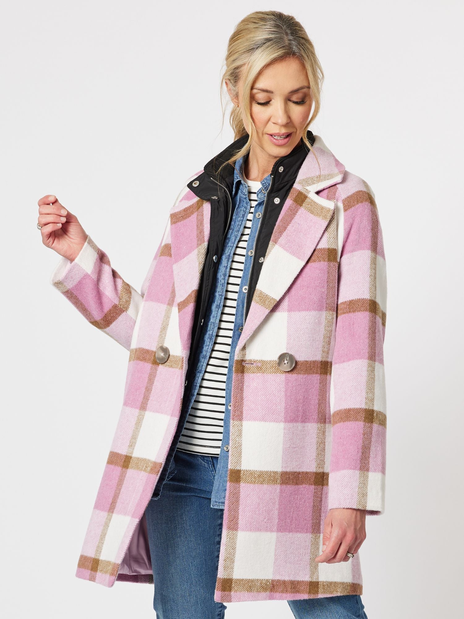 Missguided hotsell check coat