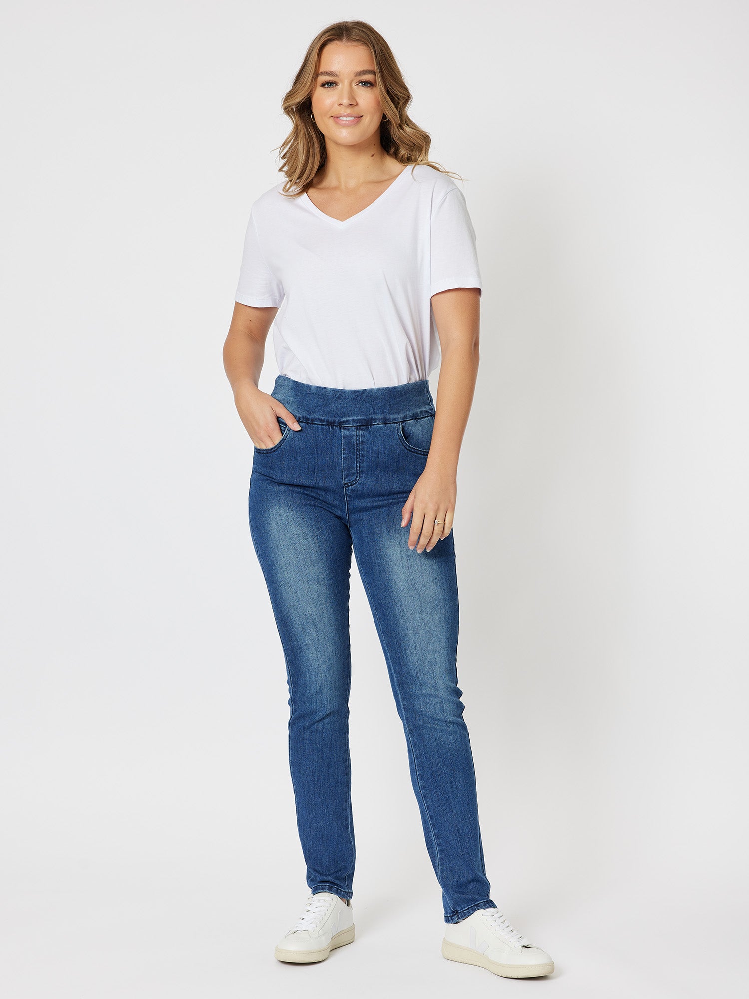 Pull on tummy control clearance jeans