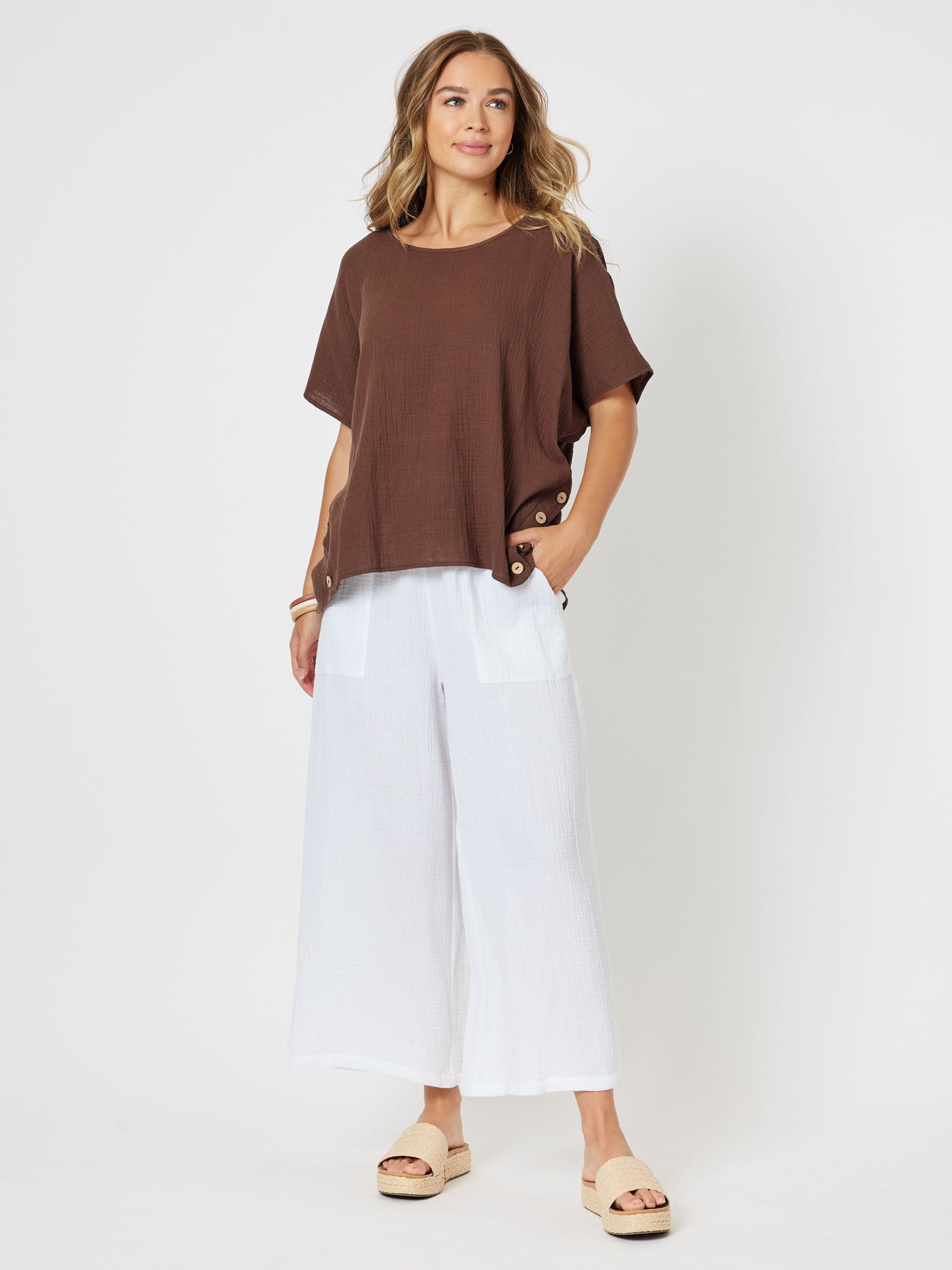 Byron Cotton Relaxed Top - Chocolate – RC & Co