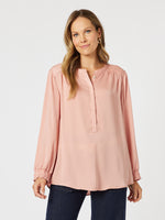 Luxe Nehru Top - Peach