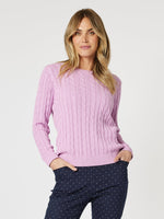 Kala Cable Knit Jumper - Orchid