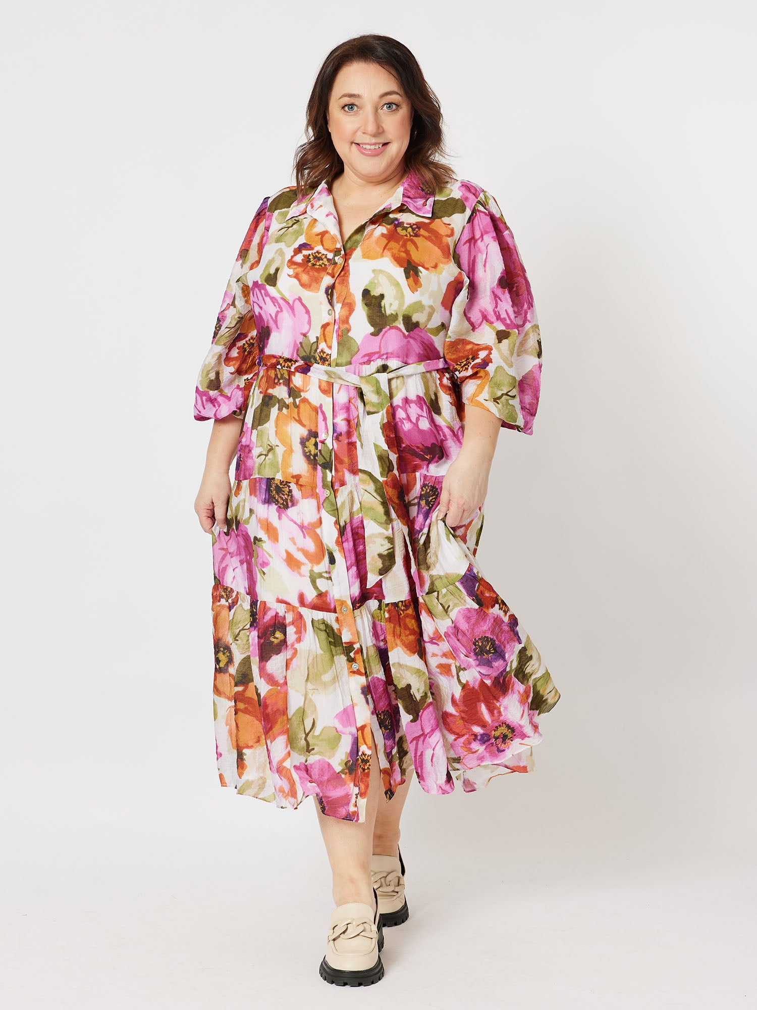 Maui Floral Print Dress - Berry – RC & Co