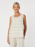 Patio Stripe Print Tank - Natural