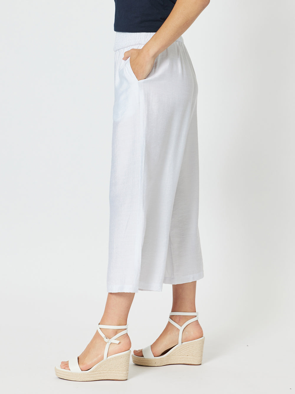 Villa Wide Leg Pant - White