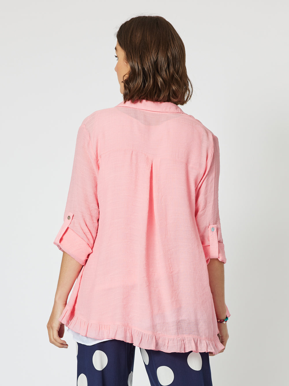 Portofino Ruffle Shirt - Coral – RC & Co