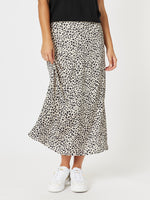 Pebble Spot Print Skirt - Natural/Black