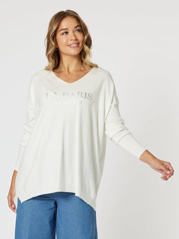 La Paris Knit Top - White