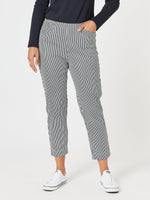 Sorrento Stripe Print Pant - Navy/White