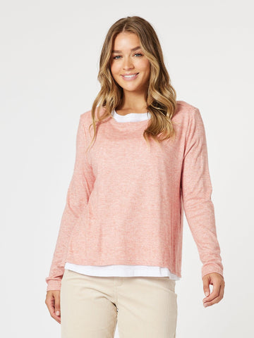 Alice 2 in 1 Knit Top - Coral