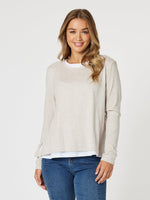 Alice 2 in 1 Knit Top - Stone