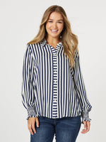 Soho Stripe Print Shirt - Navy/White