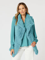 Minx Faux Fur Vest - Teal