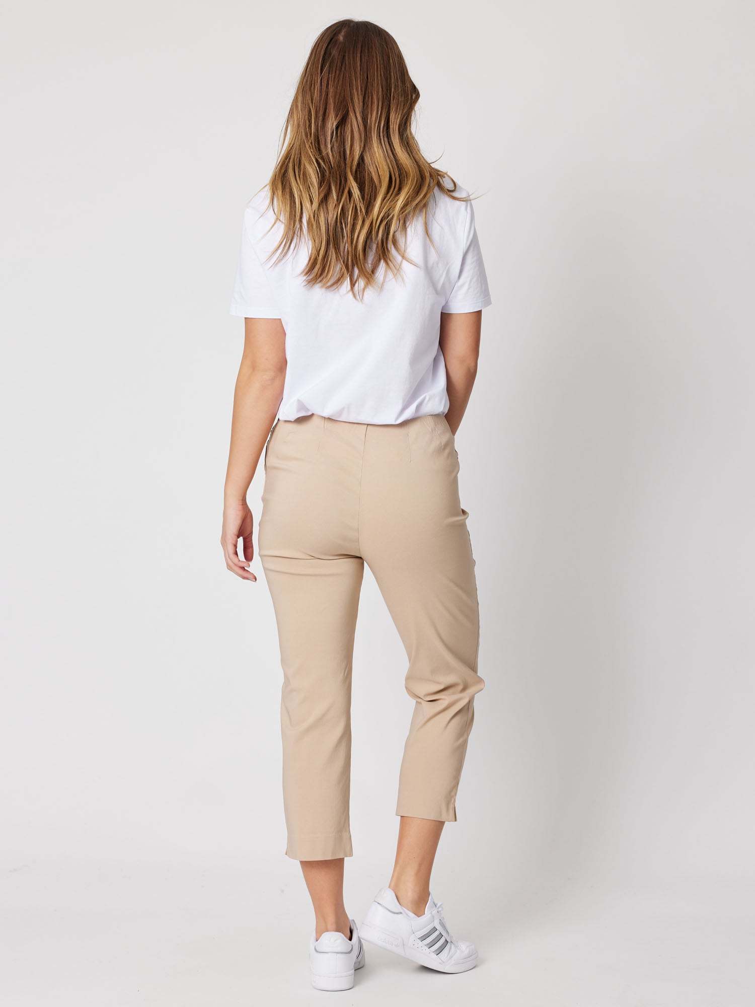 Stretch Bengaline Cropped Pull On Pant - Natural