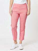 Stretch Marled Bengaline Cropped Pant - Melon