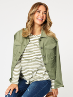 Retro Denim Jacket - Washed Khaki