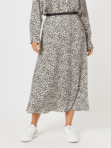 Pebble Spot Print Skirt - Natural/Black