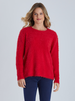 Fluffy Knit Jumper  - Red