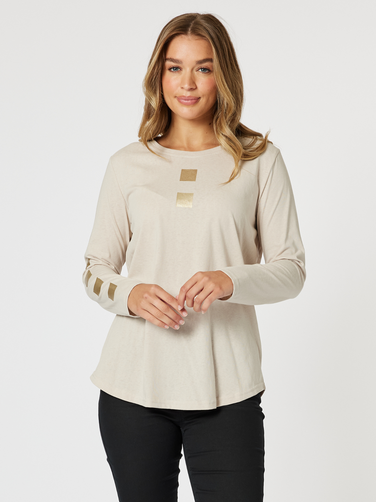 Be Square Long Sleeve Top - Natural