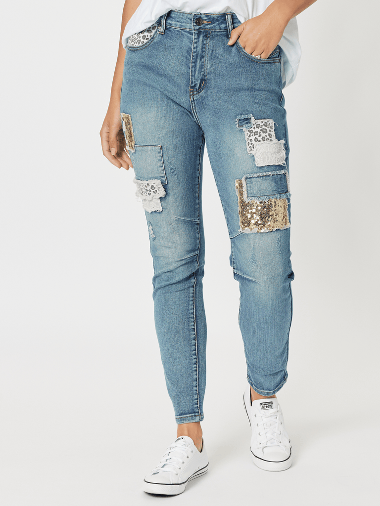 All That Jazz Applique Jean - Denim - RC & Co