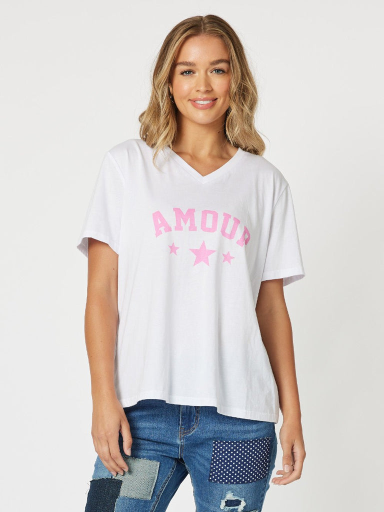 Amour Cotton T-Shirt - Pink - RC & Co