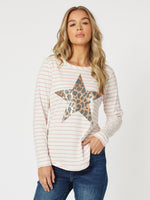 Annie Star Stripe Tee - Pink