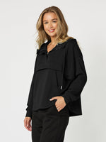 Ava Zip Sweatshirt - Black