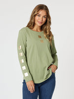 Be Square Long Sleeve Top - Khaki