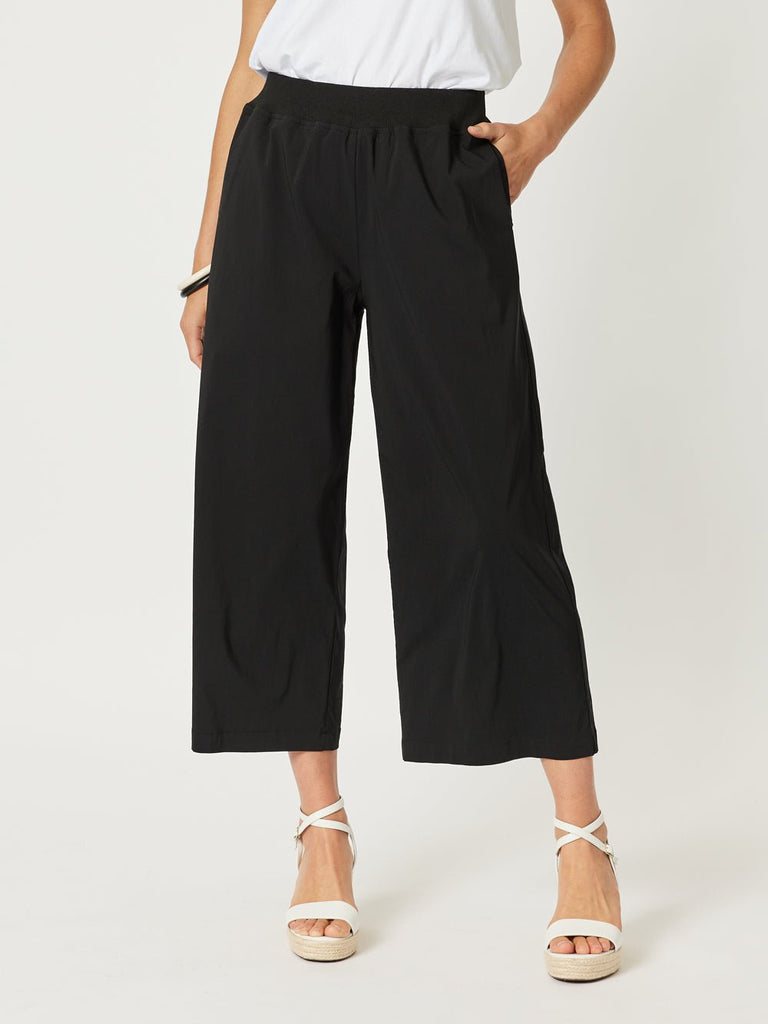 Bengaline Wide Leg Cropped Pant - Black - RC & Co