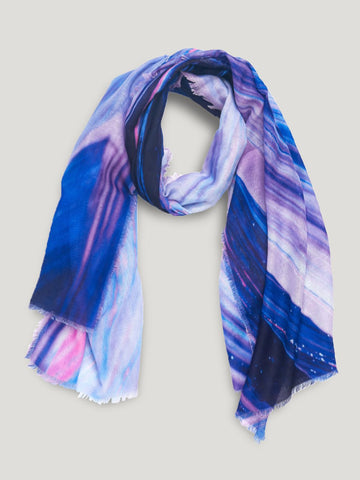 Broadbrush Printed Scarf - Indigo - RC & Co