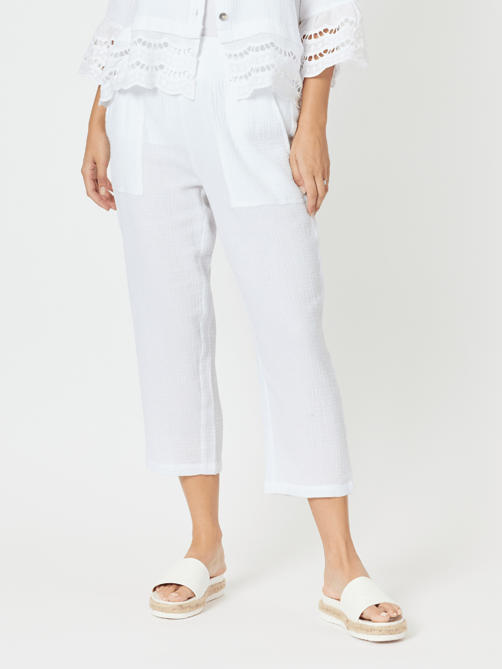 Byron Cotton 7/8 Pant - White - RC & Co