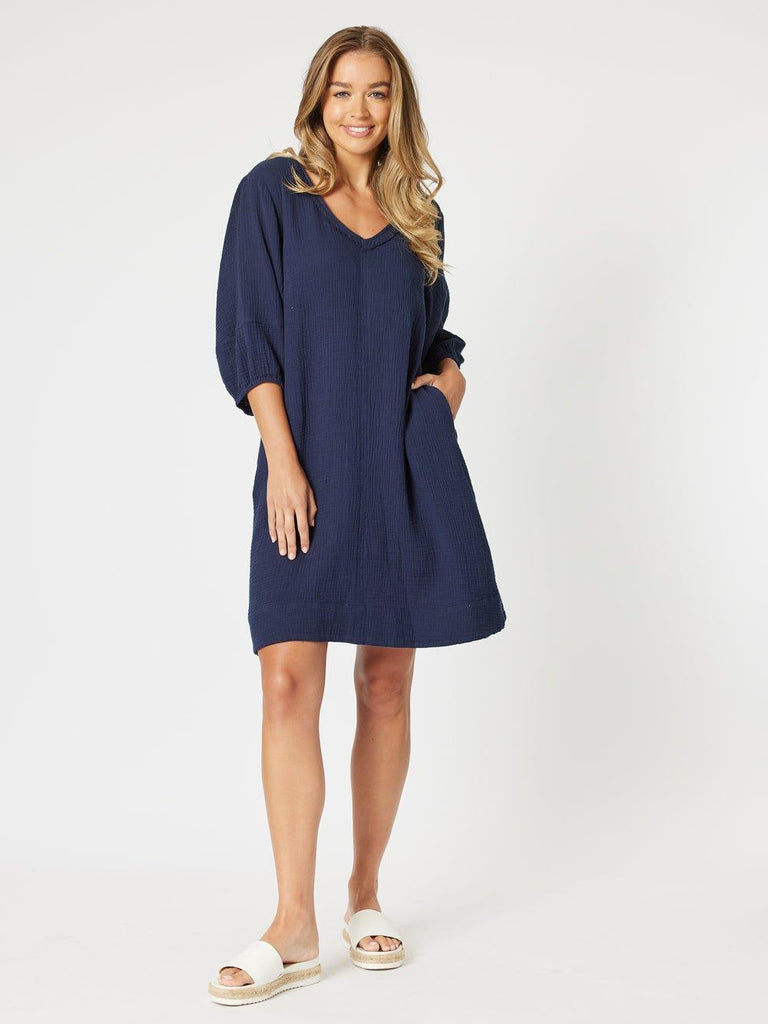 Byron Cotton Dress - Navy - RC & Co