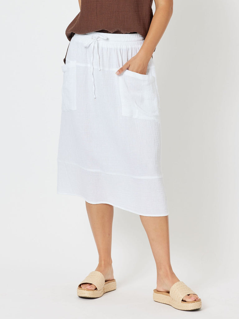 Byron Cotton Skirt - White - RC & Co