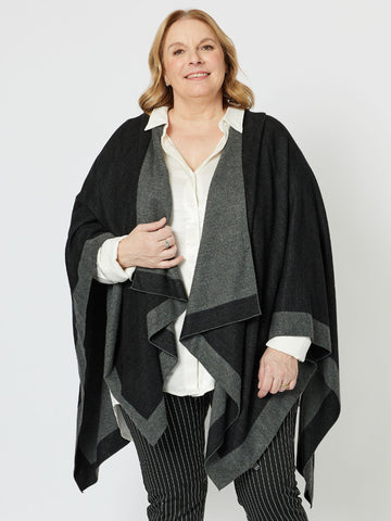 Captivated Reversible Shawl - Black/Charcoal - RC & Co