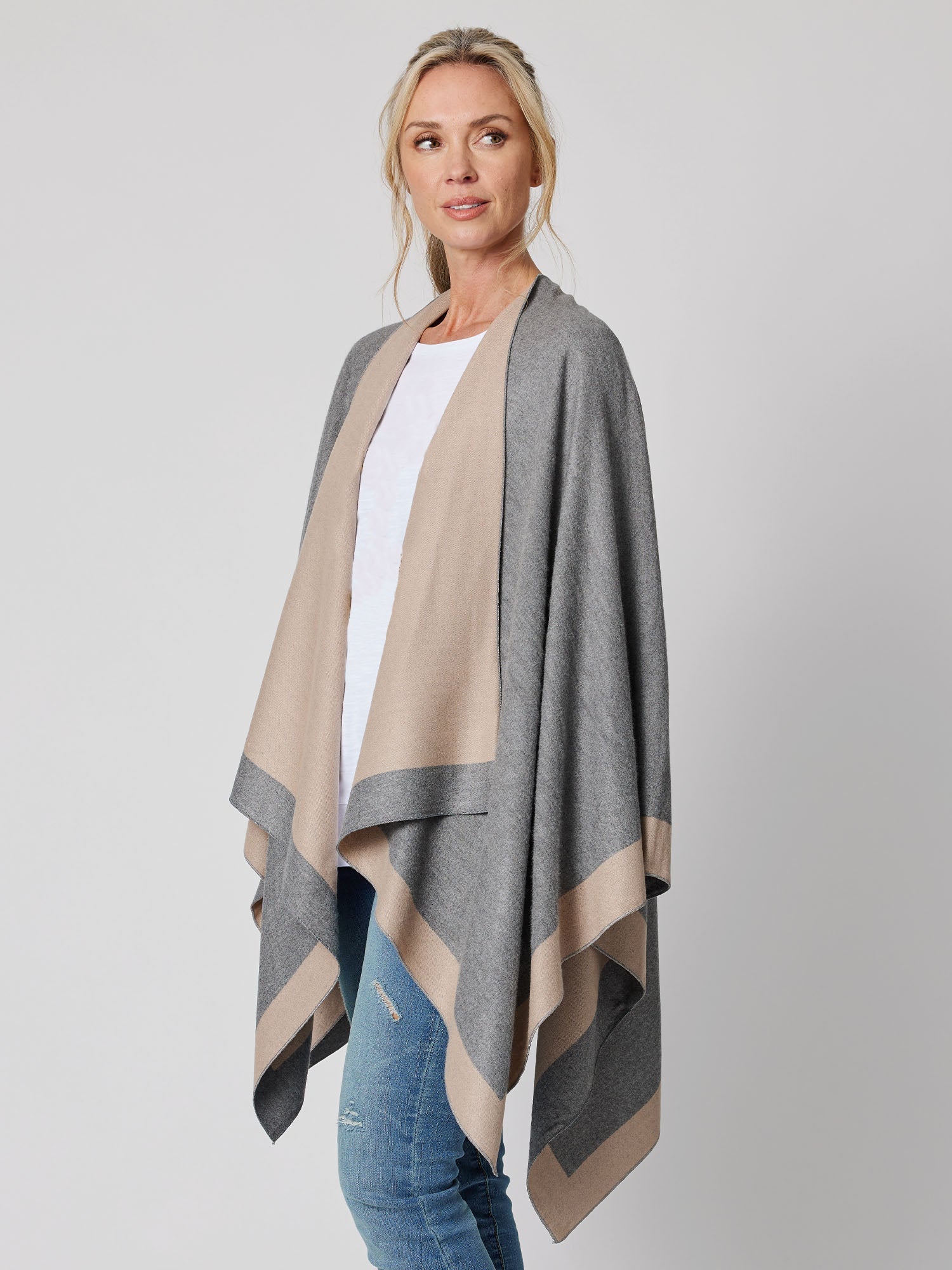 Captivated Reversible Shawl - Grey - RC & Co