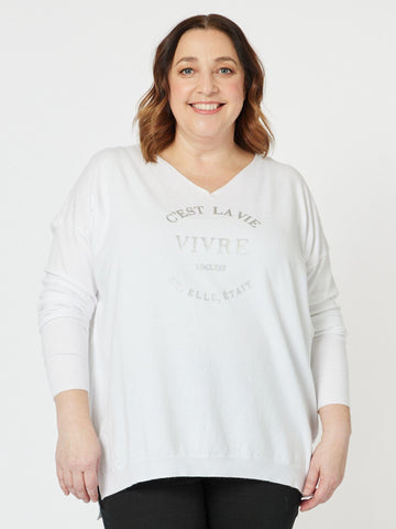 C'est La Vie Knit - White - RC & Co