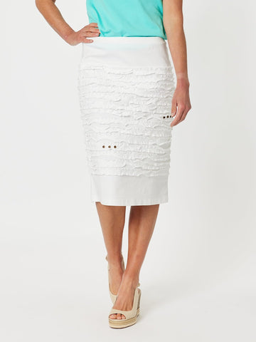 Charlie Stitched Detail Skirt - White - RC & Co