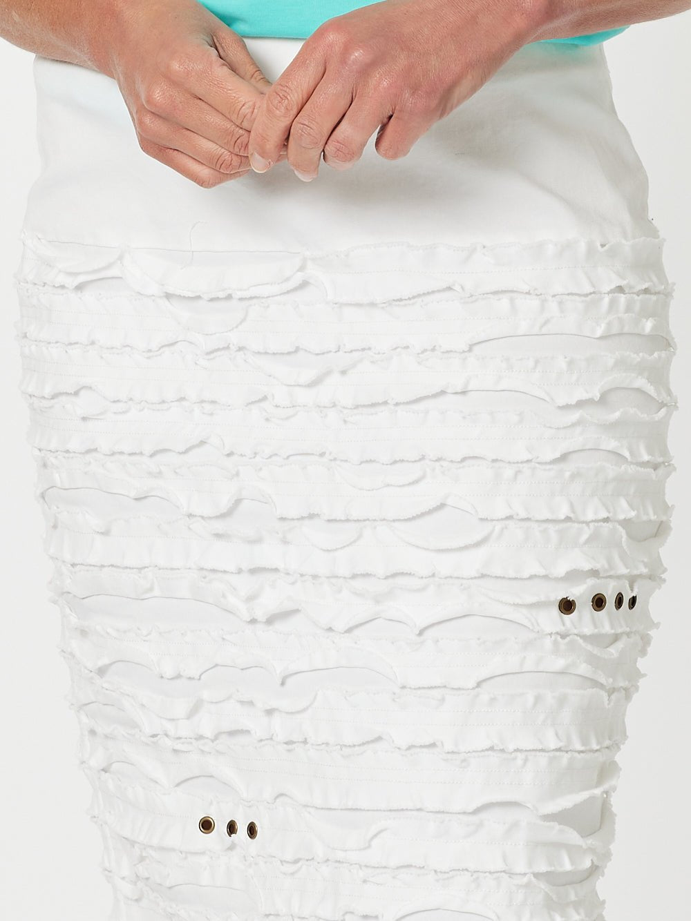 Charlie Stitched Detail Skirt - White - RC & Co