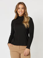 Classic Mock Neck Top - Black