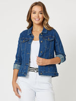 Collared Denim Jacket - Dark Denim