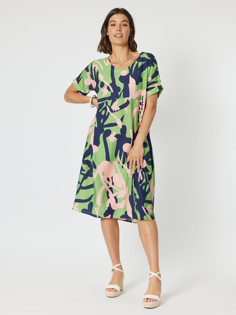 Como Printed Dress - Green - RC & Co