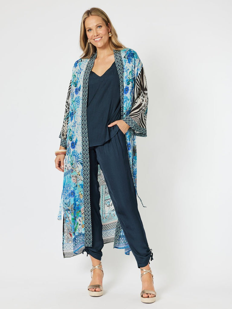 Crete Long Kimono - Navy - RC & Co