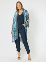 Crete Short Kimono - Navy