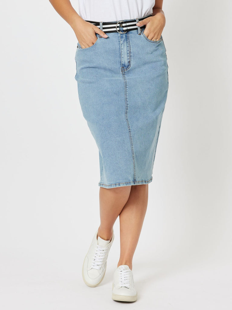 Denim Midi Skirt - Denim - RC & Co