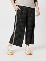 Derby Check Wide Leg Pant - Black