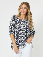 Diamond Tunic Top - Marine