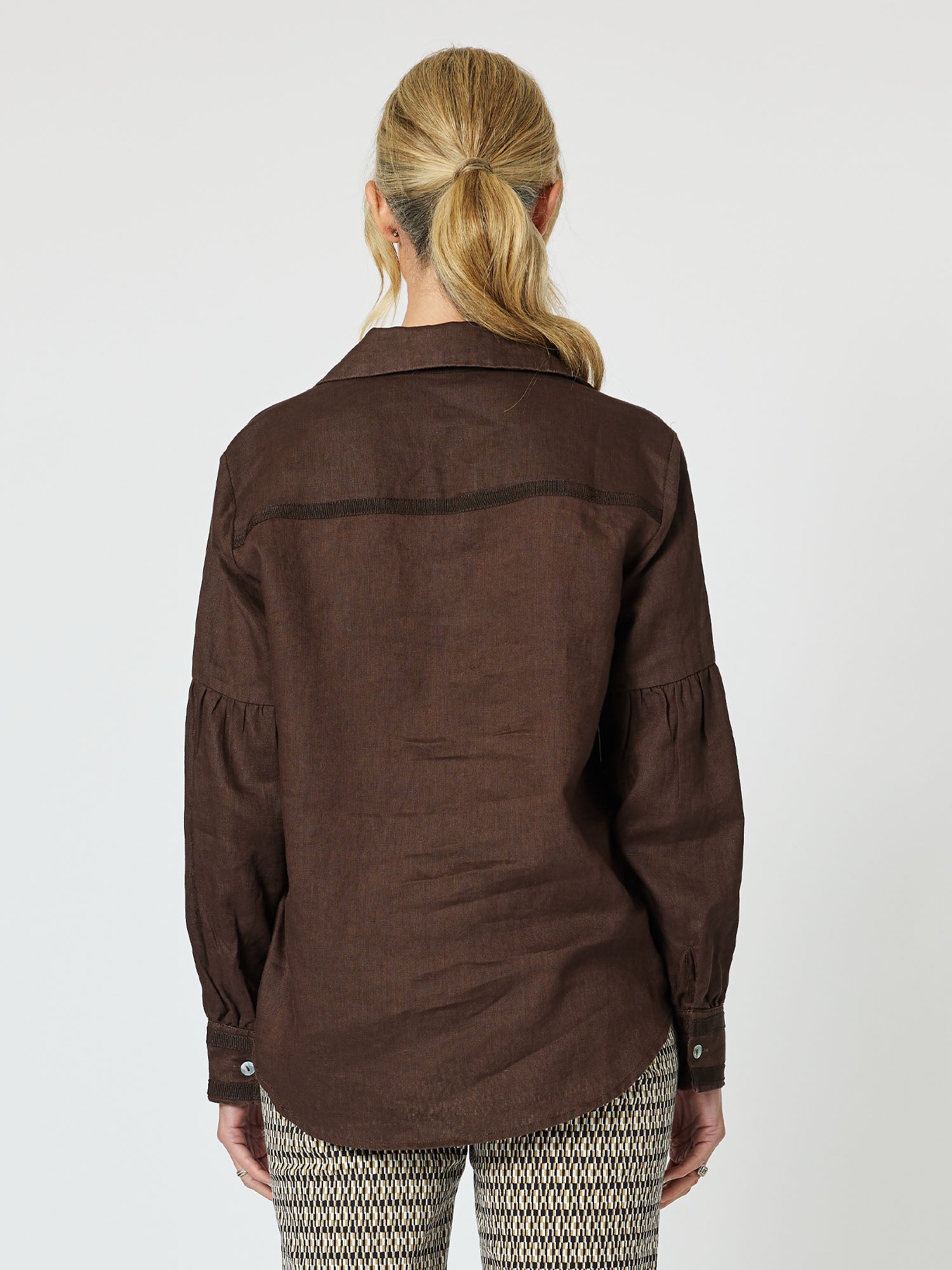 Eliza Linen Shirt - Chocolate - RC & Co