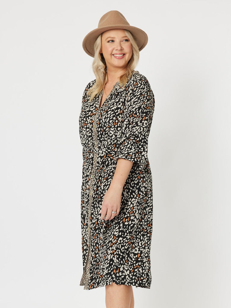 Ella Animal Print Dress - Toffee - RC & Co